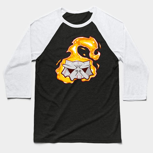 Fire Baseball T-Shirt by Kakescribble